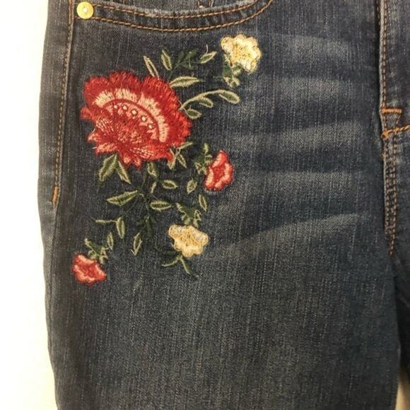 US Polo Assn. Womens Mid-rise Embroidered Floral Skinny Leg Jeans Size 4 Regular - Picture 4 of 6